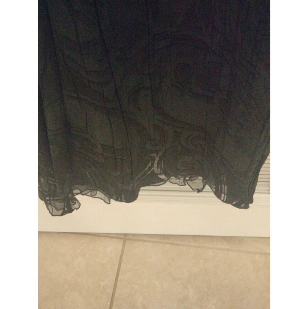 Komarov Gothic Black Chiffon Sheer Midi Dress Woman XL - Picture 7 of 10